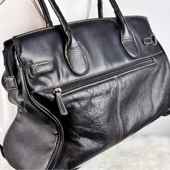 ✚ Vintage black leather locket shoulder bag - Picture 6 of 6